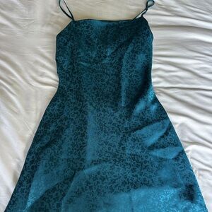 Altar'd State Teal Floral Mini Dress